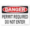 Signmission OSHA Danger Sign, 10" Height, 14" Width, Rigid Plastic, Permit Required Do Not Enter, Landscape OS-DS-P-1014-L-19462 - alternate 1